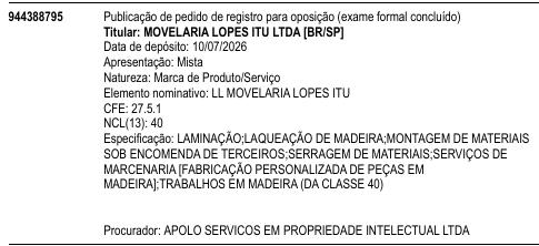 LL MOVELARIA LOPES ITU