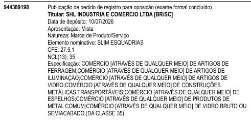 SLIM ESQUADRIAS