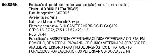 CLÍNICA VETERINÁRIA BICHO CAIÇARA