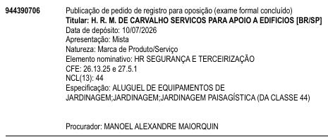 HR SEGURANÇA E TERCEIRIZAÇÃO