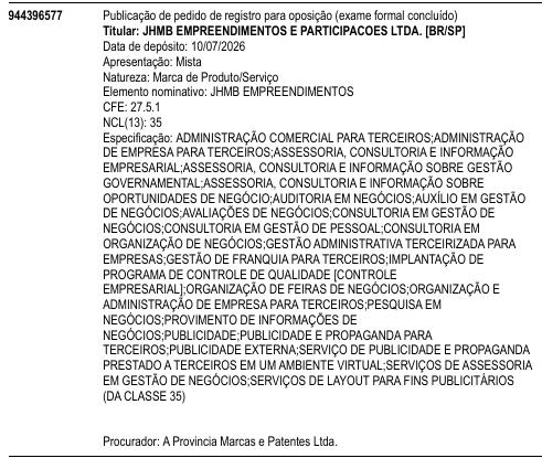 JHMB EMPREENDIMENTOS