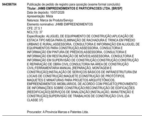JHMB EMPREENDIMENTOS