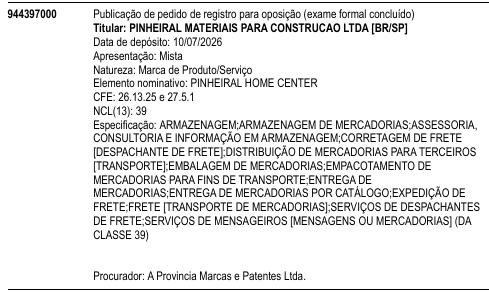 PINHEIRAL HOME CENTER