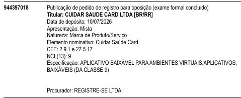 Cuidar Saúde Card