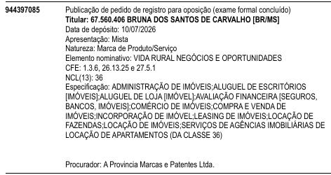 VIDA RURAL NEGÓCIOS E OPORTUNIDADES