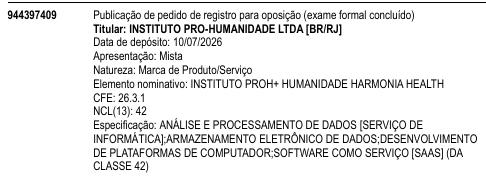 INSTITUTO PROH+ HUMANIDADE HARMONIA HEALTH