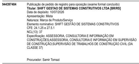 SHIFT GESTÃO DE SISTEMAS CONSTRUTIVOS