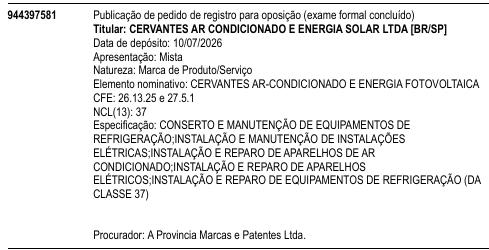 CERVANTES AR-CONDICIONADO E ENERGIA FOTOVOLTAICA