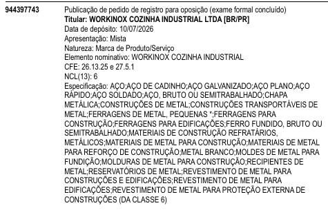 WORKINOX COZINHA INDUSTRIAL