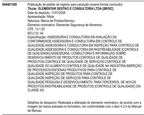 Elementar Segurança de Alimentos