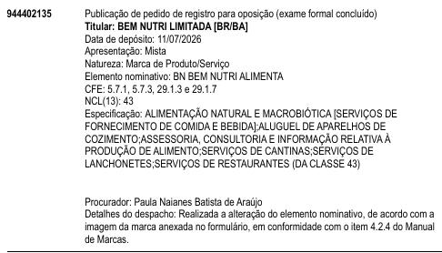 BN BEM NUTRI ALIMENTA