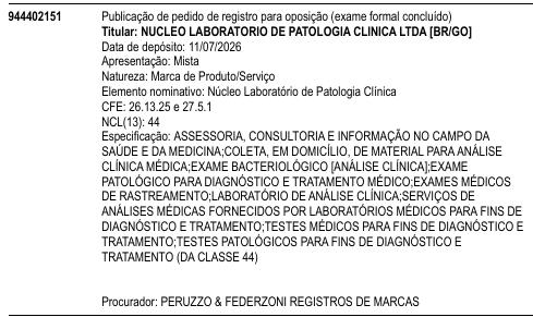 Núcleo Laboratório de Patologia Clínica