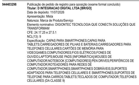 DIGIONTEC TECNOLOGIA QUE CONECTA SOLUÇÕES QUE TRANSFORMAM