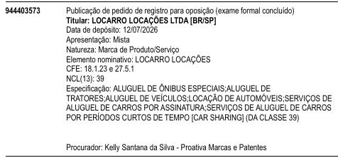 LOCARRO LOCAÇÕES