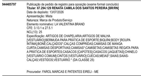LA VALENTINA BRAND