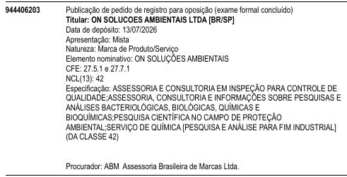 ON SOLUÇÕES AMBIENTAIS