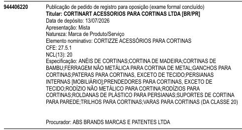 CORTIZZE ACESSÓRIOS PARA CORTINAS