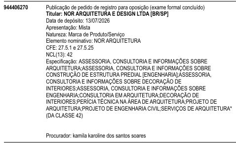 NOR ARQUITETURA