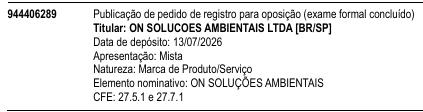 ON SOLUÇÕES AMBIENTAIS