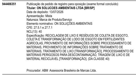 ON SOLUÇÕES AMBIENTAIS