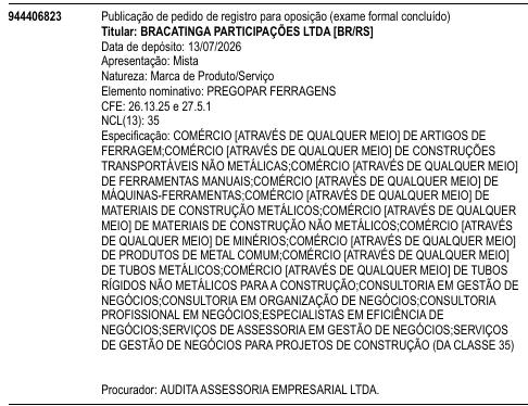 PREGOPAR FERRAGENS