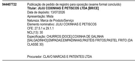 JUJU COXINHAS E PETISCOS
