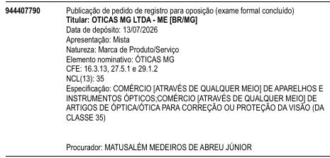 ÓTICAS MG