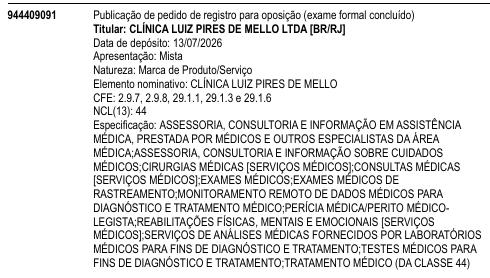 CLÍNICA LUIZ PIRES DE MELLO