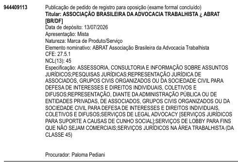 ABRAT Associação Brasileira da Advocacia Trabalhista