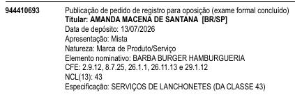 BARBA BURGER HAMBURGUERIA