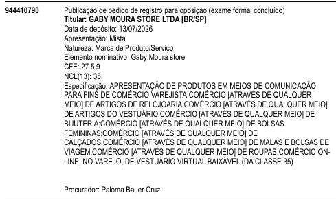 Gaby Moura store