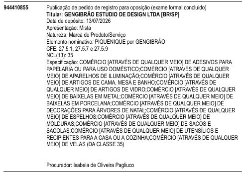 PIQUENIQUE por GENGIBRÃO