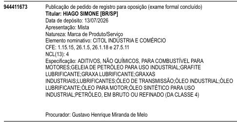 CITOL INDÚSTRIA E COMÉRCIO