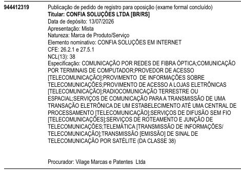 CONFIA SOLUÇÕES EM INTERNET