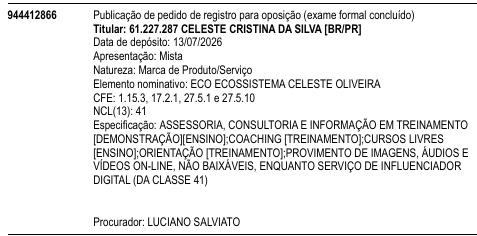 ECO ECOSSISTEMA CELESTE OLIVEIRA
