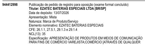EZATEC BATERIAS ESPECIAIS