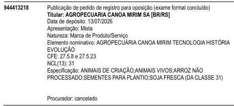 AGROPECUÁRIA CANOA MIRIM TECNOLOGIA HISTÓRIA EVOLUÇÃO