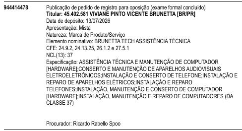 BRUNETTA TECH ASSISTÊNCIA TÉCNICA