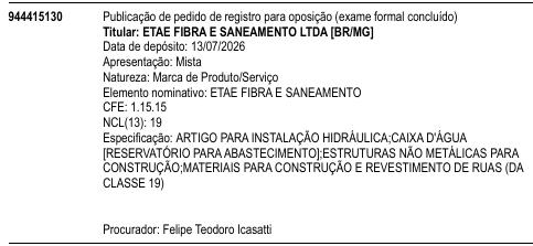 ETAE FIBRA E SANEAMENTO