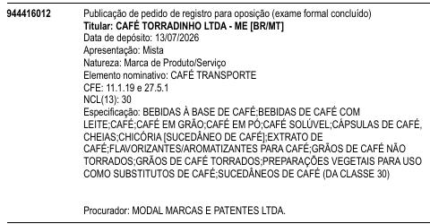 CAFÉ TRANSPORTE