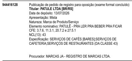 PATULÊ - PRA LER PRA BEBER PRA FICAR