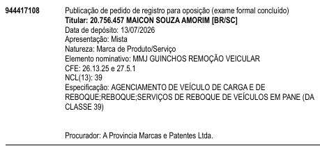 MMJ GUINCHOS REMOÇÃO VEICULAR