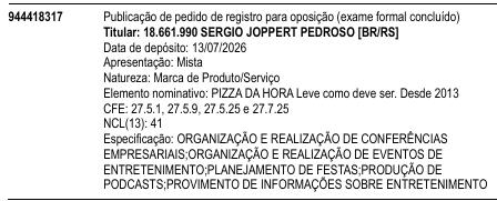 PIZZA DA HORA Leve como deve ser. Desde 2013