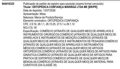 ORTOPÉDICA CONFIANÇA