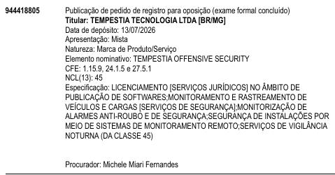 TEMPESTIA OFFENSIVE SECURITY