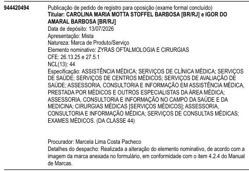 ZYRAS OFTALMOLOGIA E CIRURGIAS