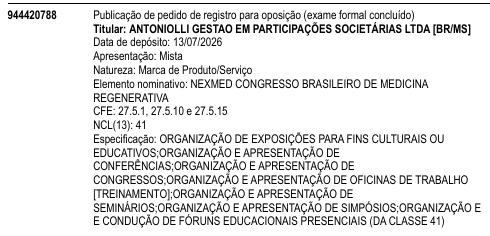 NEXMED CONGRESSO BRASILEIRO DE MEDICINA REGENERATIVA