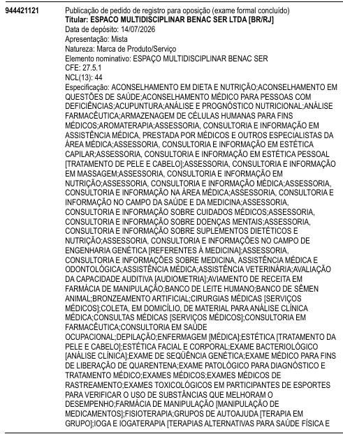 ESPAÇO MULTIDISCIPLINAR BENAC SER