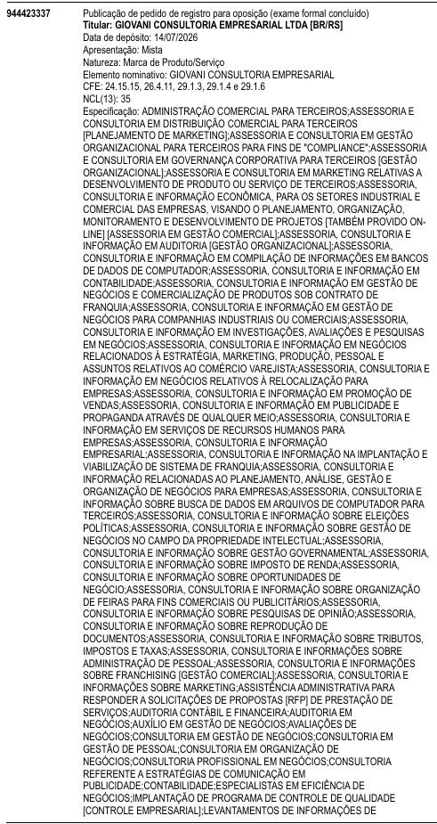GIOVANI CONSULTORIA EMPRESARIAL