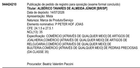 P PETER HOF JOIAS